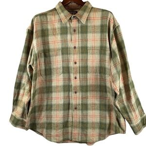 Big Rock Canyon Men's 4XL Green Plaid Ruggedwear Cotton Flannel Shirt Outdoors